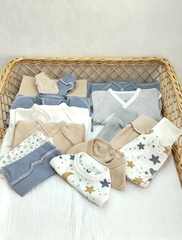 Комплект 15в1 "Горошек с лазурно серым" (с дефектом )