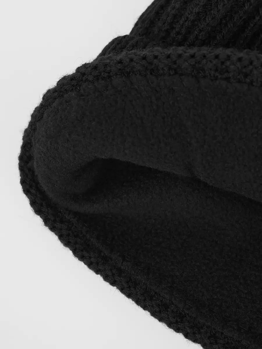 Шапка мужская зимняя шерстяная вязаная с подкладкой утеплителем из флиса, зимние мужские шапки