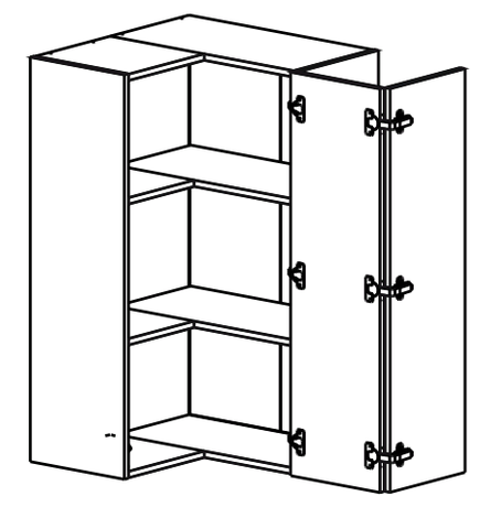 Кухня Атланта шкаф верхний высокий угловой прямой 600/2