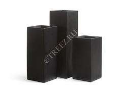 Кашпо TREEZ Effectory - Black Stone - Высокий куб - Антрацит