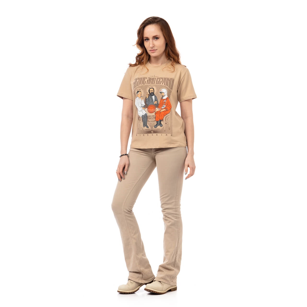 T-shirt  «The space trinity» beige