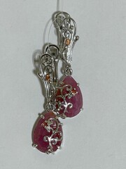 Рубин (серьги из серебра)