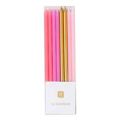 Свечи короткие "Gold+Pink" 16 шт.