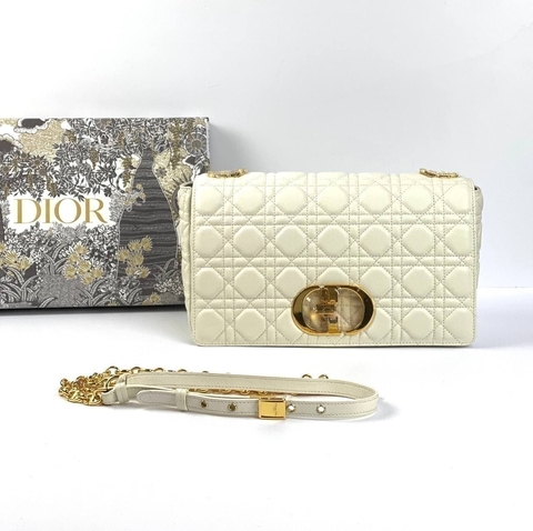 Сумка Dior Caro, модель большого формата кремовый