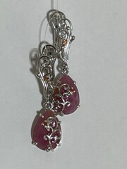 Рубин (серьги из серебра)