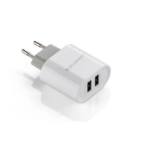 Зарядное устройство UGREEN CD104 Dual USB Wall Charger 3.4A EU 2x USB, белый