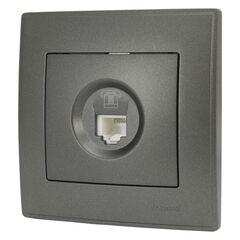 LESYA 705 4141 137 Розетка телеф. евро черный графит матовый