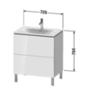 Duravit L-Cube Тумба напольная под раковину # 234473, 2 ящика, 704x720x481мм, цвет White High Gloss LC659602222