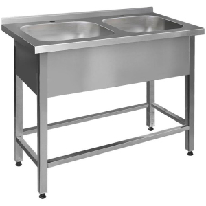 Ванна моечная Finist ВМПц-2(1200х600х850) 2 отверстия для смесителя, борт