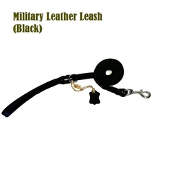 Военный кожаный поводок "Military Leather Leash" цвет чёрный длина 150см ширина 19мм L77##022