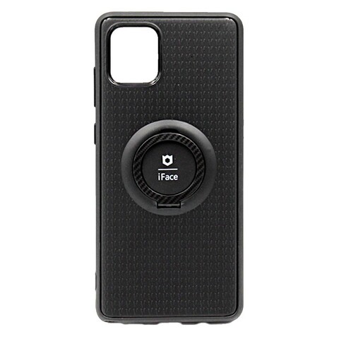 Силиконовый чехол iFace с кольцом для Samsung Galaxy Note 10 Lite (Черный)