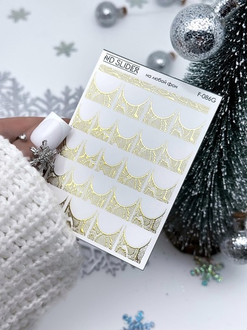 Слайдер-дизайн Nail Design F-086 Gold