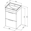 Aquanet 312420 Тумба с раковиной Ирис new 50 напольная 2 ящ. цв.белый глянец (312420)