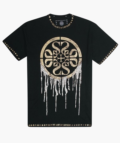 Футболка DRIP LOGO BLACK WITH GOLD LOGO The Saints Sinphony