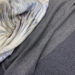 Ткань костюмно-плательная серо-синяя 3377