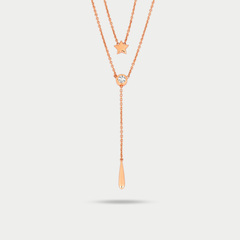 Женское колье из розового золота 585 пробы с фианитами (арт. 0702530)