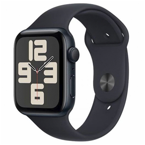 Apple Watch SE 2024, 44 мм, алюминий цвета «тёмная ночь», спортивный ремешок цвета «тёмная ночь»
