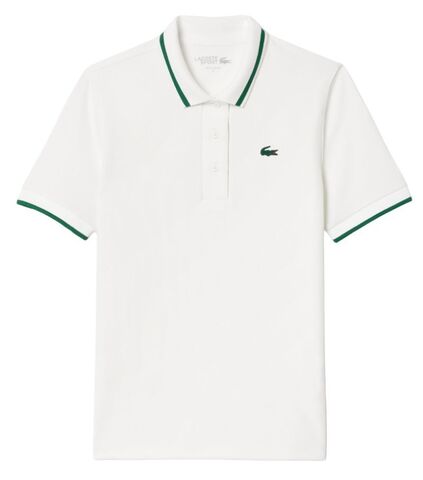 Женское поло Lacoste Pique Polo Shirt With Contrast Striped Collar- white