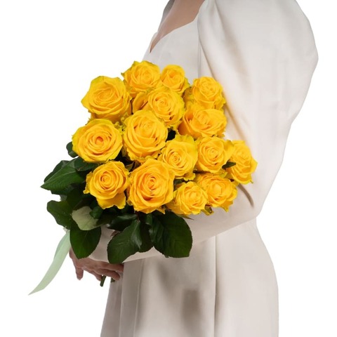 Букет 15 желтых роз Россия