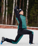 Премиальная куртка для лыж и зимнего бега Nordski Hybrid Hood Black-Alpine Green
