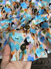 Вискоза штапель Цветочный калейдоскоп
