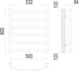 Полотенцесушитель Terminus Атланта+ П6 500х600