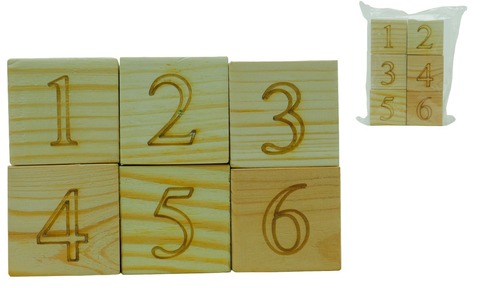 Деревянная Развивающая Игра Кубики 6шт (Цифры)
