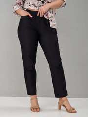 Брюки Бдж-129/черный-джинс