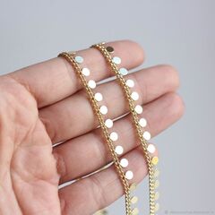 Цепочка с кружочками, позолота, 46 см. А339-15