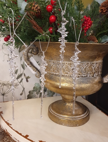 украшение сосулька 14,5см (4шт)
