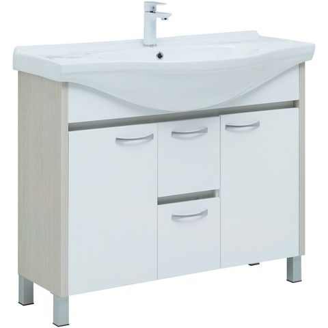 Aquanet 274164 Тумба Донна 100 цв.бел.дуб/белый (Yalaier) (274164)