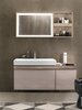 Зеркало с подсветкой Geberit Citterio, боковая полка: B=133.4см, H=58.4см, Бежевый дуб / Меламин, древесная структура