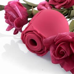 Красный вакуумный стимулятор Rose - 