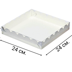 Коробочка для печенья 24х24х3 см белая
