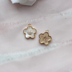 УЦЕНКА!!! Подвеска Цветок с перламутром 18*16 мм, позолота, У058