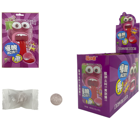 Супер кислые леденцы со вкусом винограда Suanxiaomei 1кор*12бл*20шт,24г