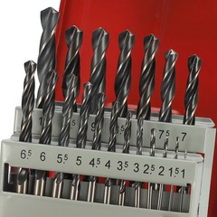 Набор сверл по металлу 1-10мм 19шт DIN338 HSS 118° (мет. кейс) H-Tools 205212HT