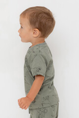 фуфайка  для мальчика  КР 302374/зеленый чай,динозавры к552