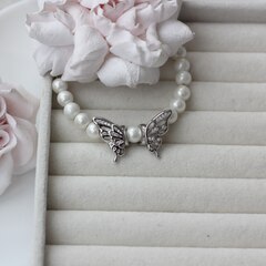 Бусины спейсеры Бабочка, 18*10 мм, 1 пара, родий, Р065