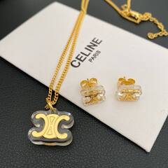 Серьги-пусеты CELINE в форме лого качество lux