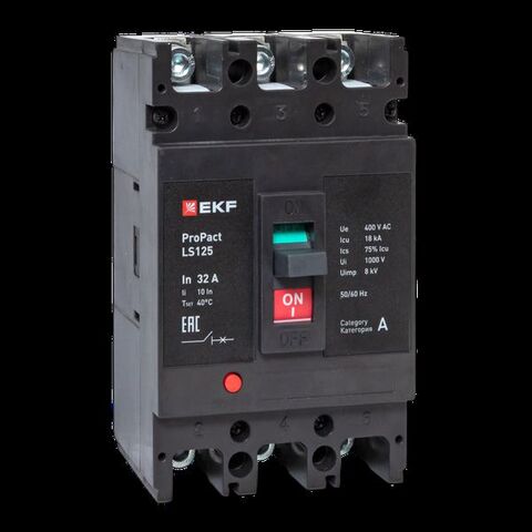 Выключатель автоматический в литом корпусе ProPact LS125 32А 3P 18кА EKF