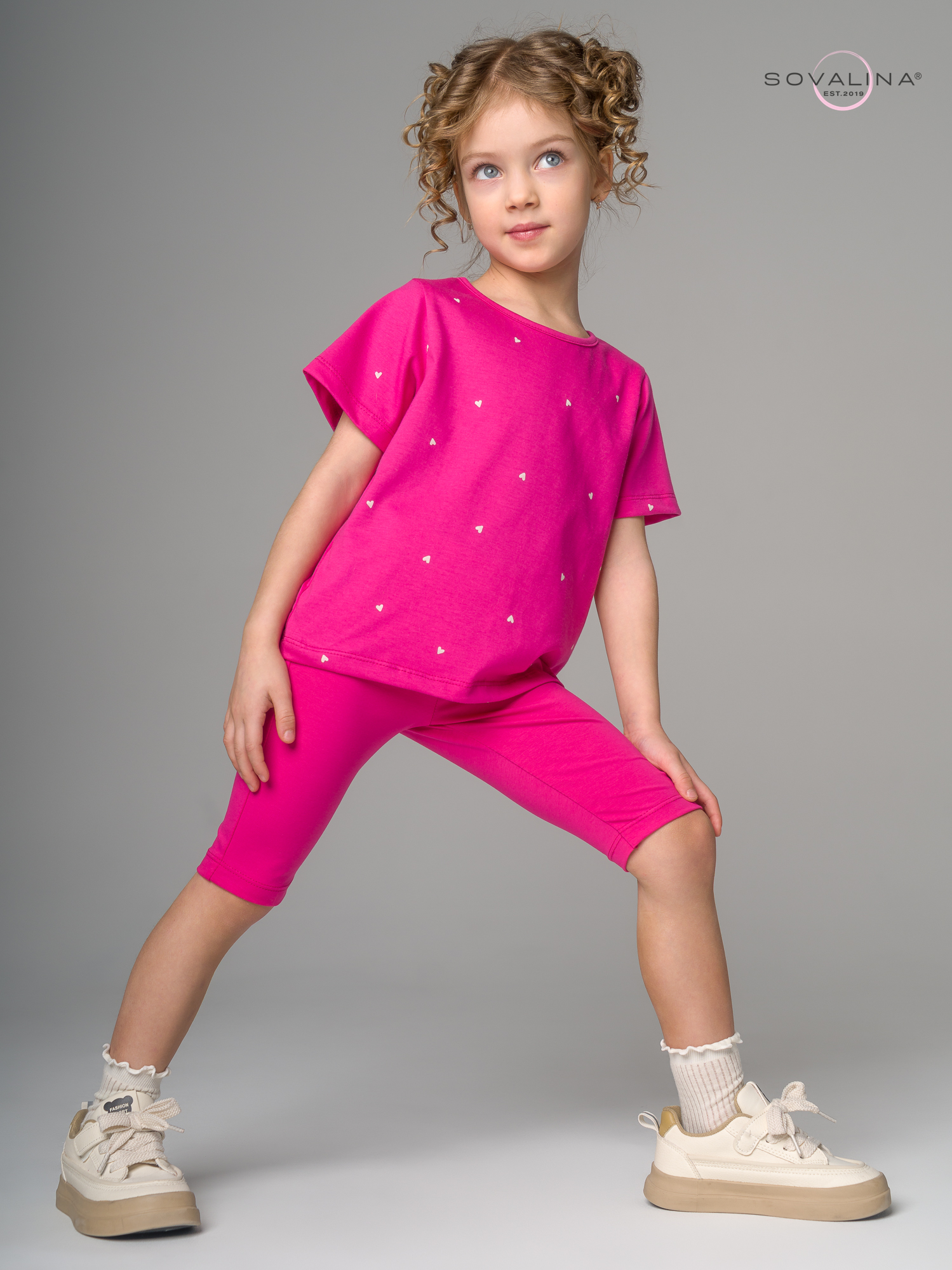 Костюм Актив сердечки барби-фуксия