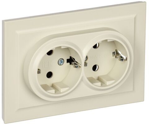 BRITE Роз. 2-я с з/к без з/ш 16А в сб. РС12-3-БрКр беж. IEK