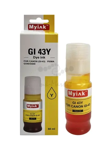 Чернила MyInk GI43Y для CANON GI-43Y для PIXMA G540/G640 60 мл, контейнер, yellow Dye