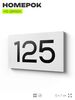 Номер на дверь 125, табличка на дверь для офиса, квартиры, кабинета, аудитории, склада, белая 120х70 мм, Айдентика Технолоджи