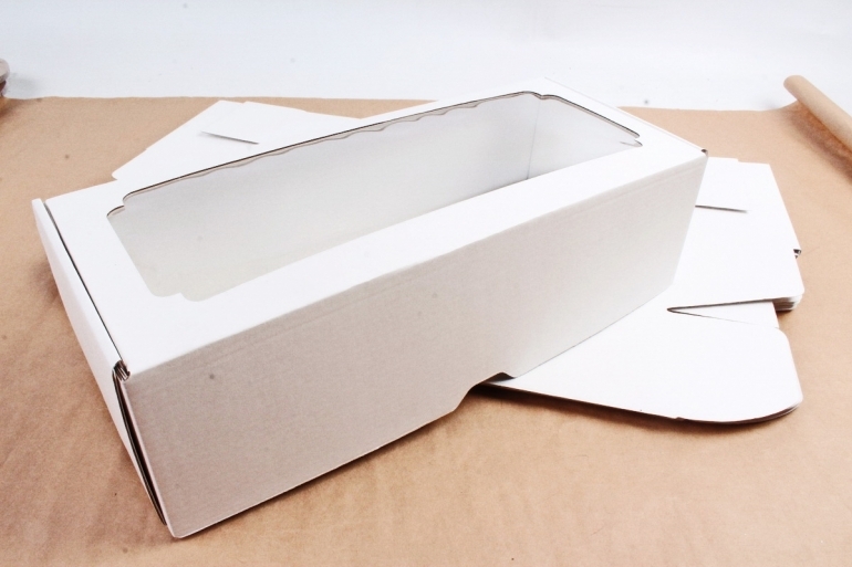 Коробка-трансформер/складная с окном, Белый, 32*13*9 см, 1 шт.
