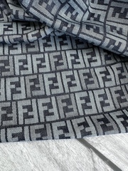 Джинсовая ткань Fendi с логотипом, темно-серо-синий, Италия