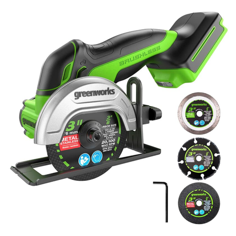 Угловая шлифовальная машина (болгарка) Greenworks GD24UCS, 24v, 76 мм, без АКБ и ЗУ (аккумуляторная)