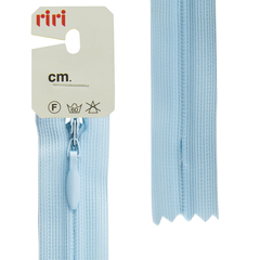 Молния потайная неразъемная (пластик) (Riri, Ткань/пластик, Светло-голубая тесьма 30692, 18)