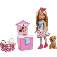 Барби Челси Блондинка с щенком и аксессуарами